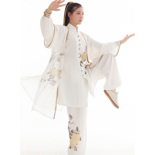 Painted Tai Chi Clothes kung fu performance uniforms martial arts wushu clothing Morning exercise fitness suit Spring summer autum style for unisex